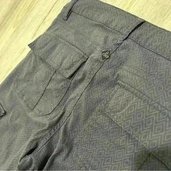 Prana Low Rise Skinny Cargo Ankle Pants Subtle Gray Argyle Print Casual Size 4 - Picture 5 of 7